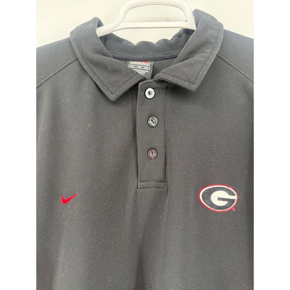 Nike Team Georgia Bulldogs Dri-FIT Polo Shirt NCAA Black Red XL UGA DAWGS - Picture 1 of 5